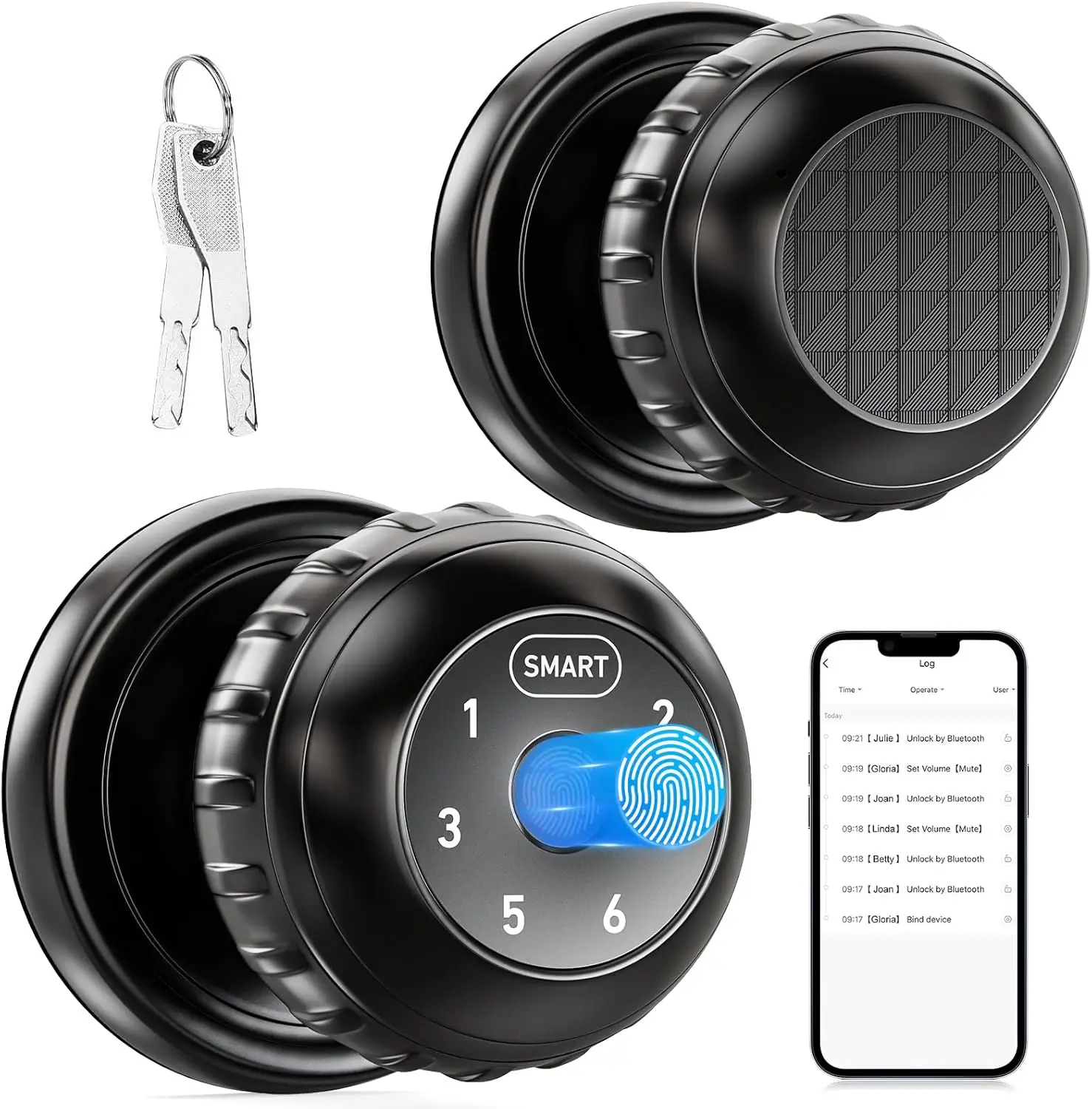 4-in-1 Smart Door Lock – Fingerprint, Keypad, App, Key