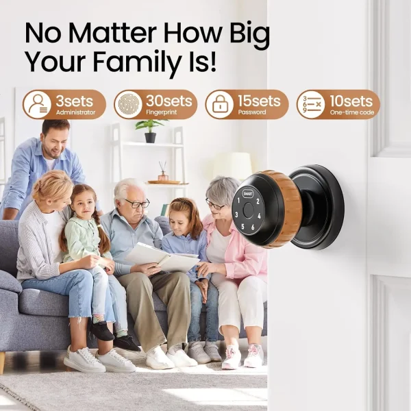 4-in-1 Smart Door Lock – Fingerprint, Keypad, App, Key