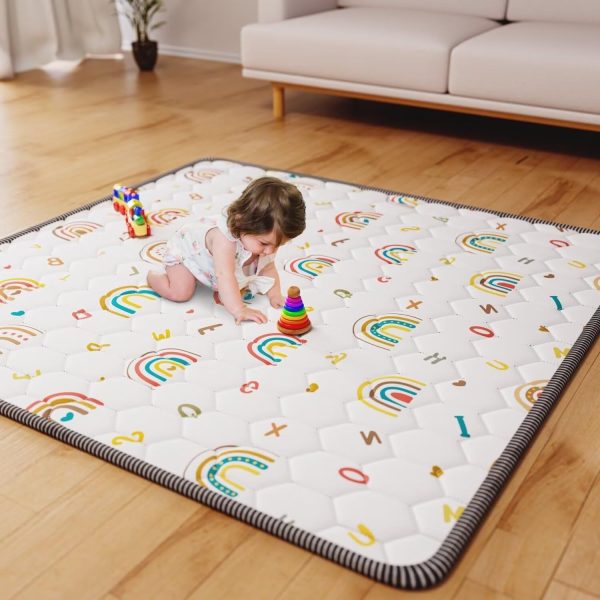 Baby Mat – White & Boho Rainbow Design