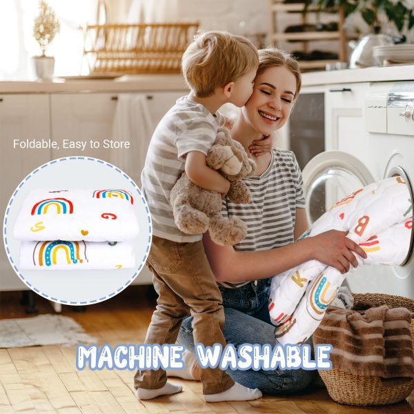 Baby Mat – White & Boho Rainbow Design Foldable Easy to Store and Machine Washable