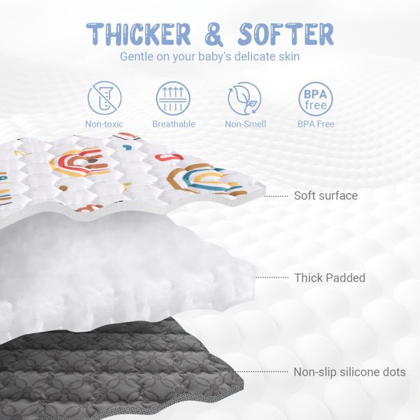 Baby Mat – White & Boho Rainbow Design High-quality Materials