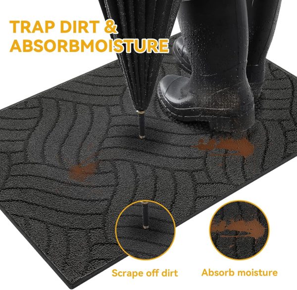 Bathroom Mats – Non-Slip, Absorbent, Soft Charcoal Gray & Easy to Clean