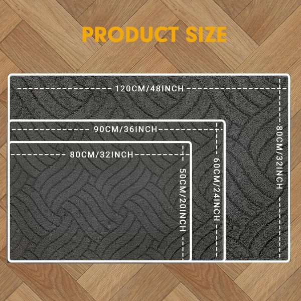 Bathroom Mats – Non-Slip, Absorbent, Soft Charcoal Gray & Size
