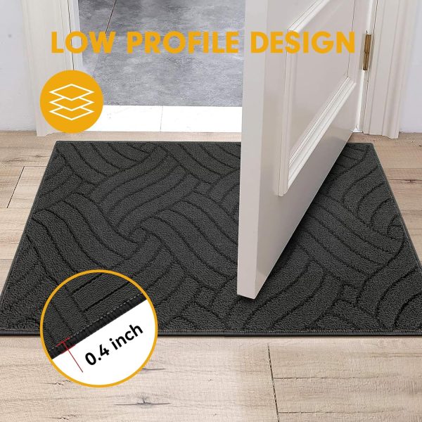 Bathroom Mats – Non-Slip, Absorbent, Soft Charcoal Gray & Thickness
