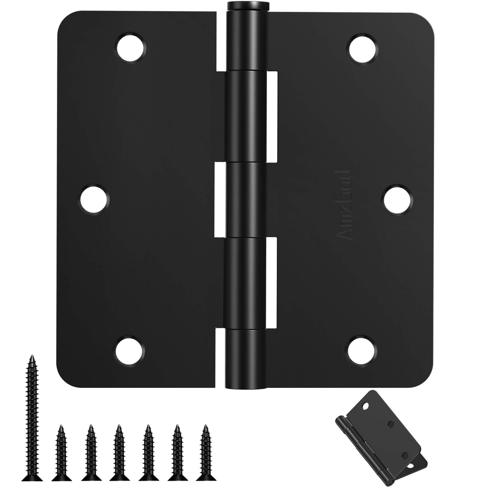 Black Door Hinges with 3.5 Inch & 1/4″ Radius Corners