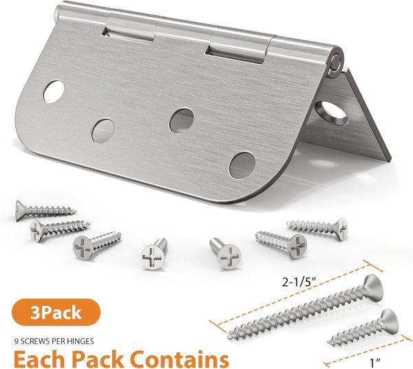 4 Inch Brushed Nickel Door Hinges with Square & 5/8" Radius Corners Screw Size