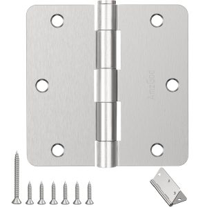 Brushed Nickel Door Hinges with 3.5 Inch & 1/4" Radius Corners