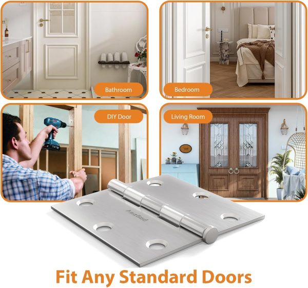 3.5 Inch Brushed Nickel Door Hinges with Square Corners Use Cases